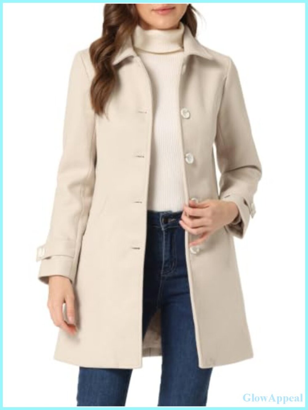 Women's Winter Pea Coat Peter Pan Collar Fully Lined